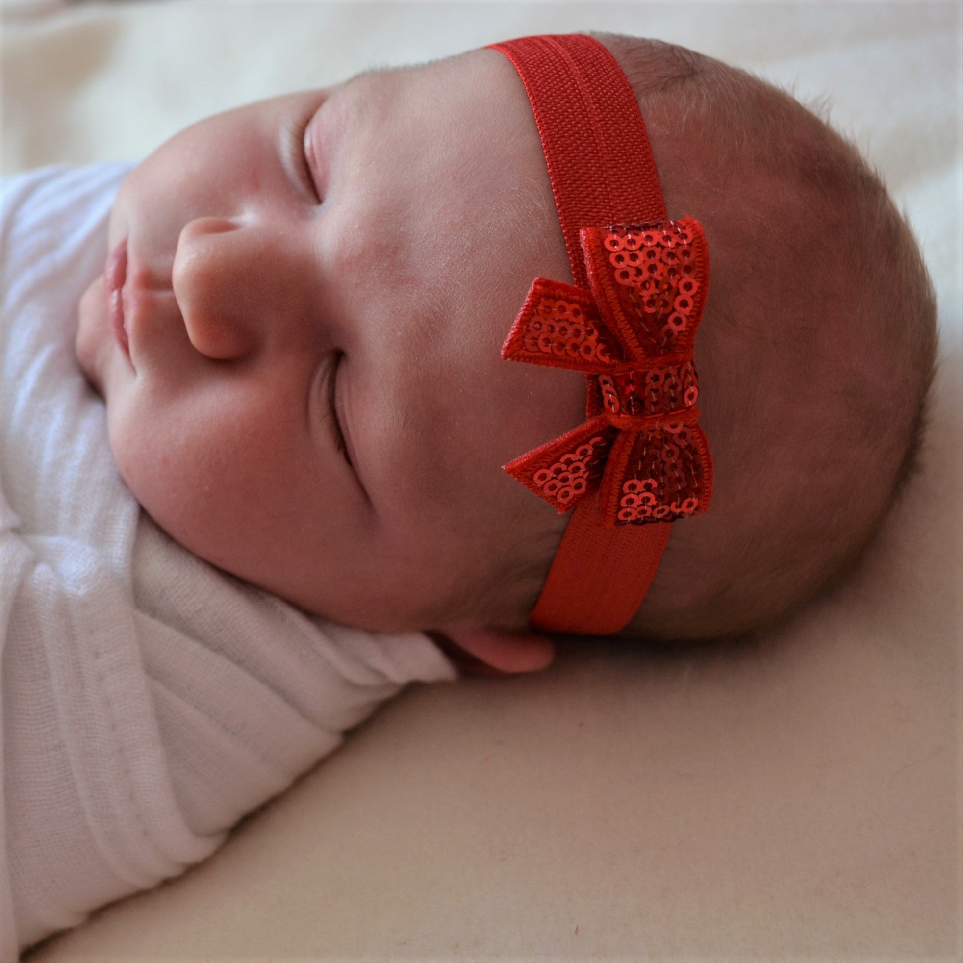 Newborn Baby Sequin Bow Headband